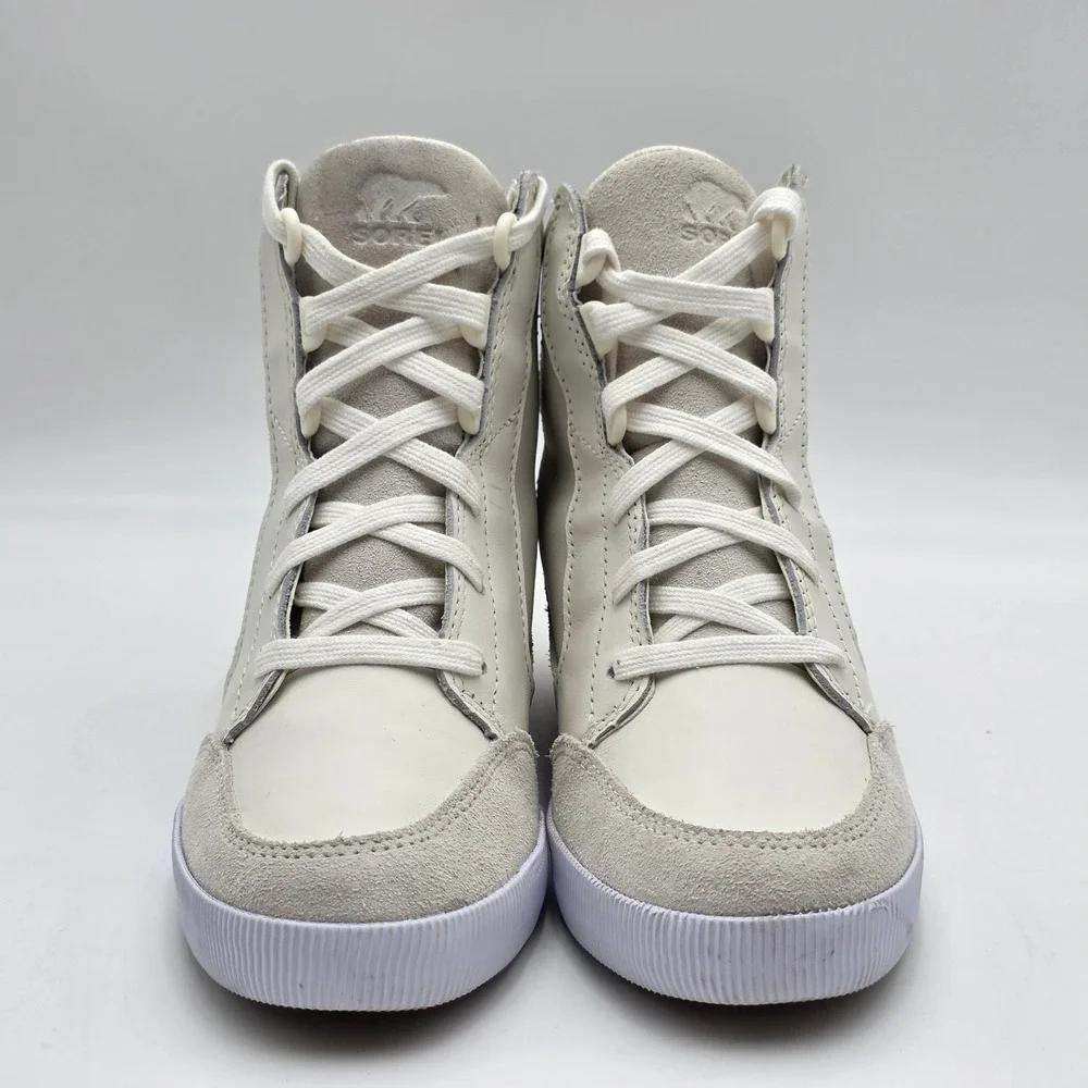 Sorel‎ Women's 7.5 Boots Hidden Wedge White Sea Salt Gum Out N About Waterproof